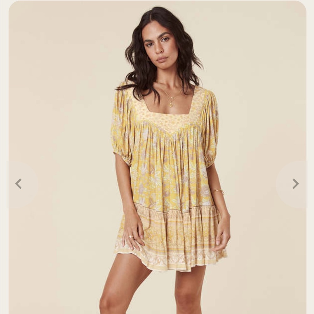 Spell Mossy mini dress in lemonade